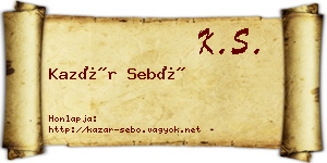 Kazár Sebő névjegykártya